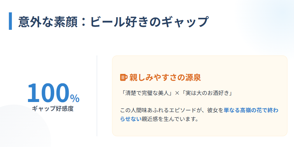 市川美余　ビール好きのギャップが親しみやすい
