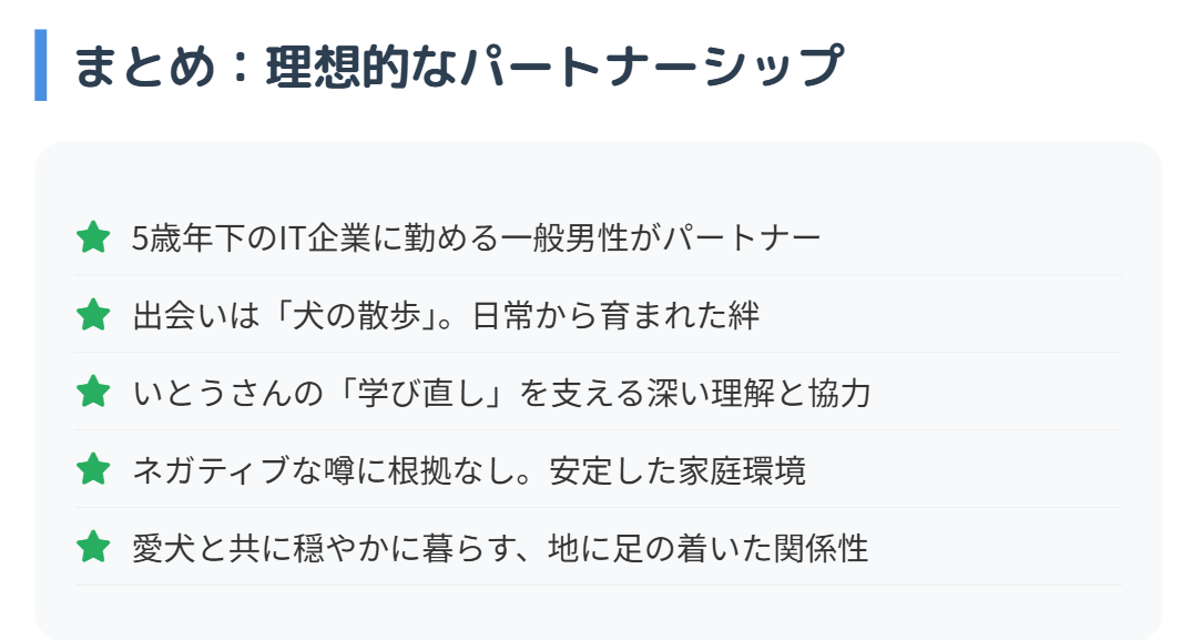 いとうまい子と旦那の夫婦関係まとめ