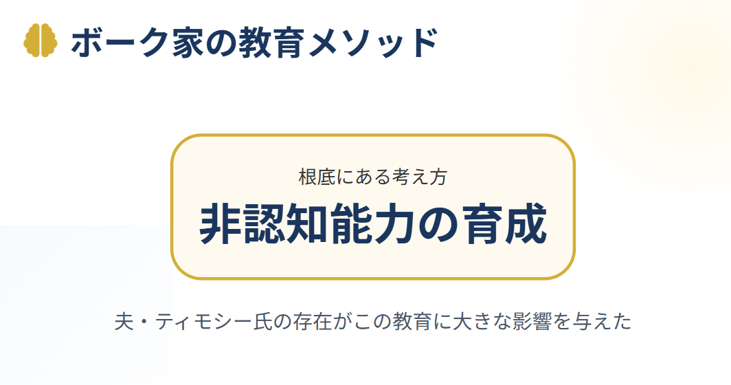 ボーク重子 夫 非認知能力を育む独自の教育方針