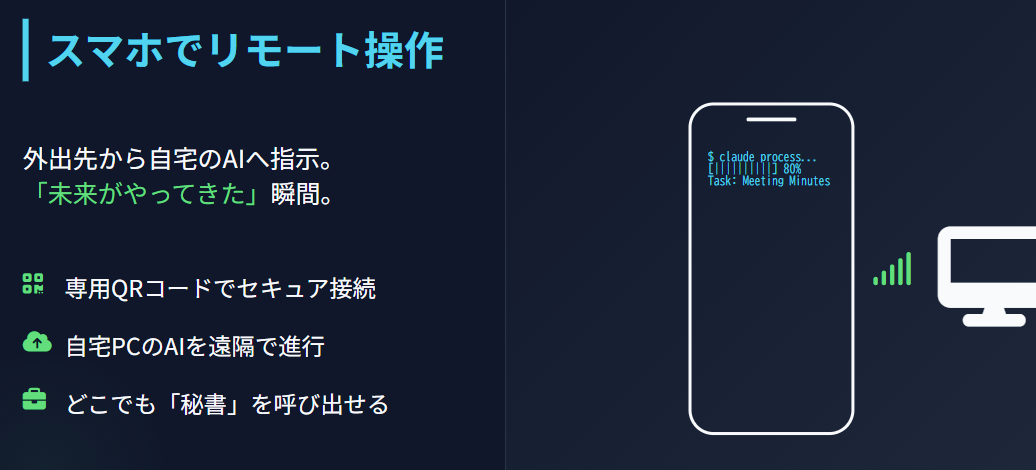ClaudeCode　スマホを使ったリモート操作