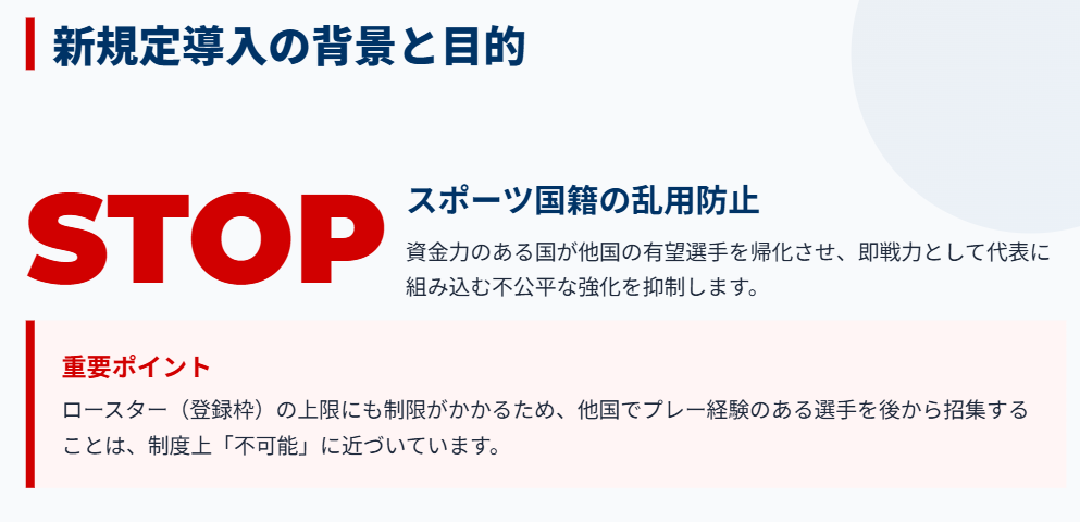 歴代の女子バレーボール帰化選手　FIVBの所属連盟変更規定の厳格化２