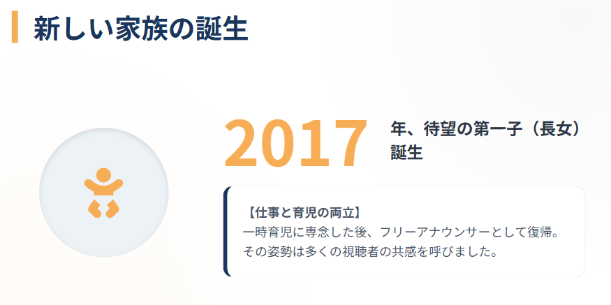 大島由香里　待望の第一子となる長女が誕生