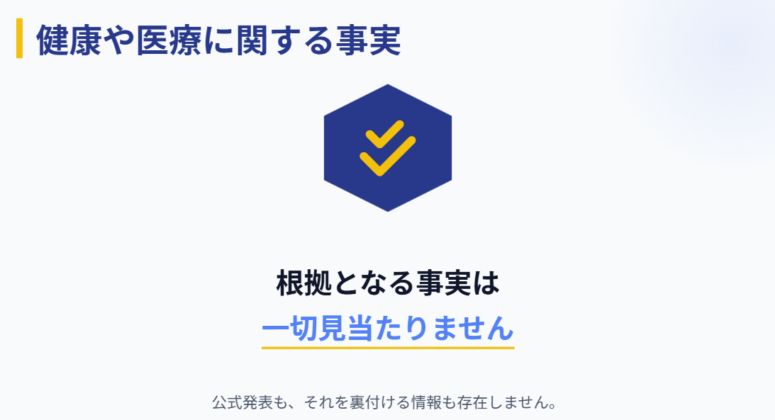 佐藤茉那 健康や医療に関する事実の有無