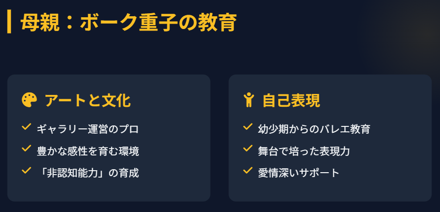 ボークスカイ 母親のボーク重子が与えた影響2