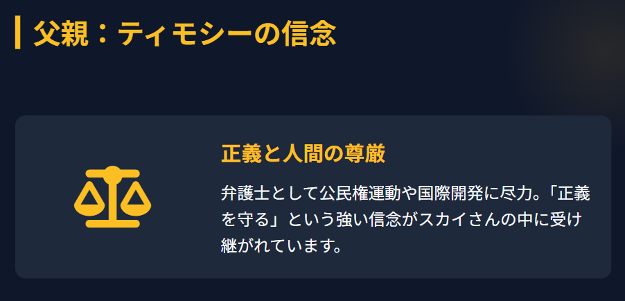 ボークスカイ 父親の職業と受け継いだ正義感