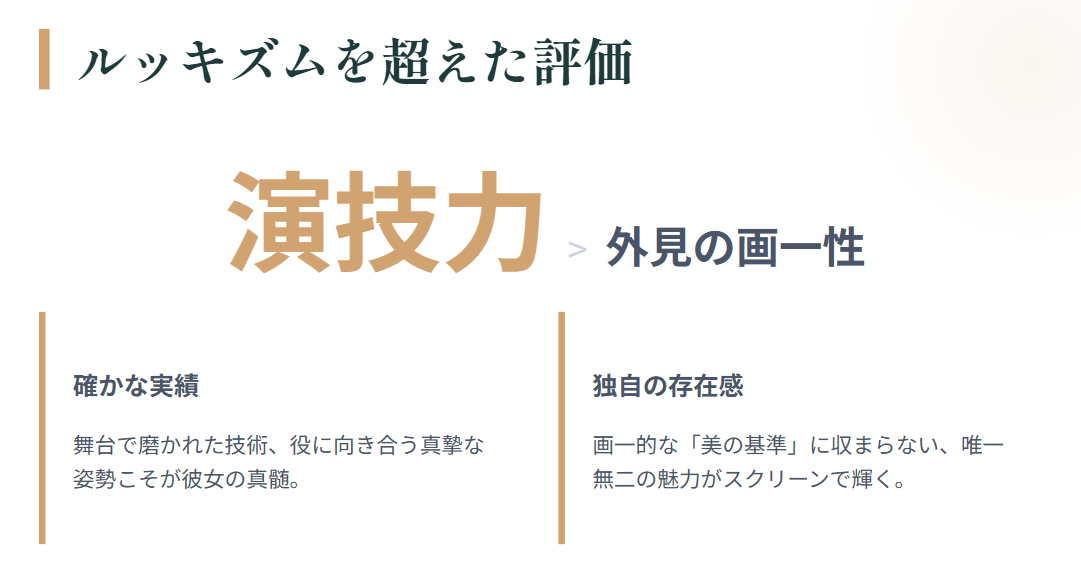 天翔愛 ルッキズムを超えた演技力への評価