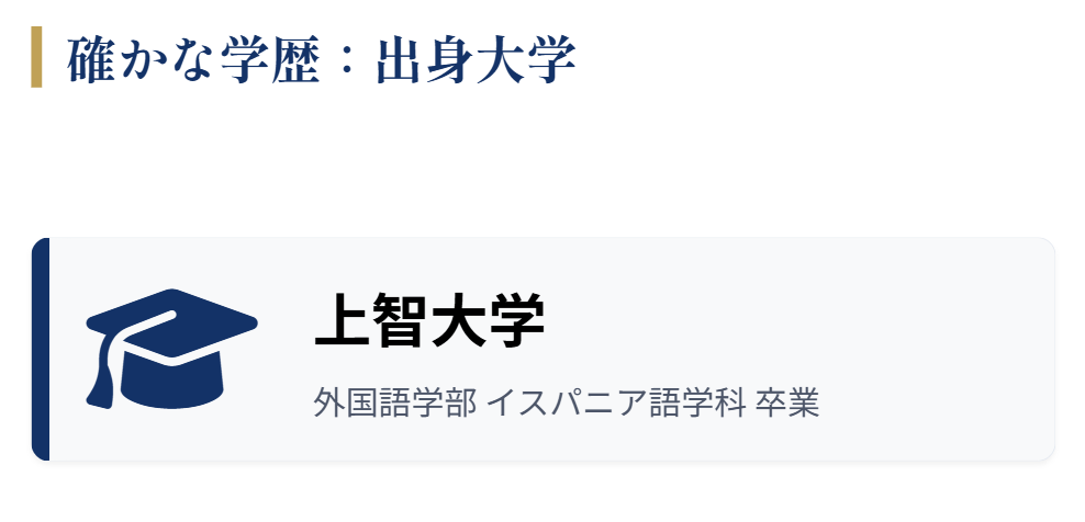 荒木さくら 確かな学歴は上智大学の卒業