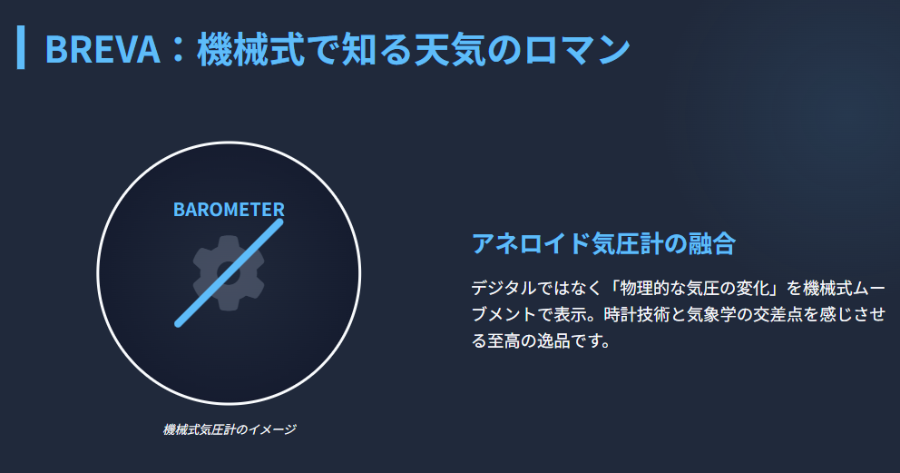 機械式で天気がわかるBREVAの時計