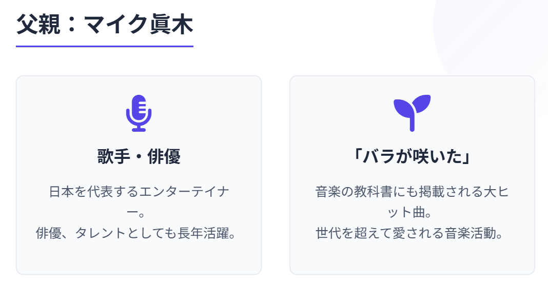 眞木花　父親は歌手で俳優のマイク眞木