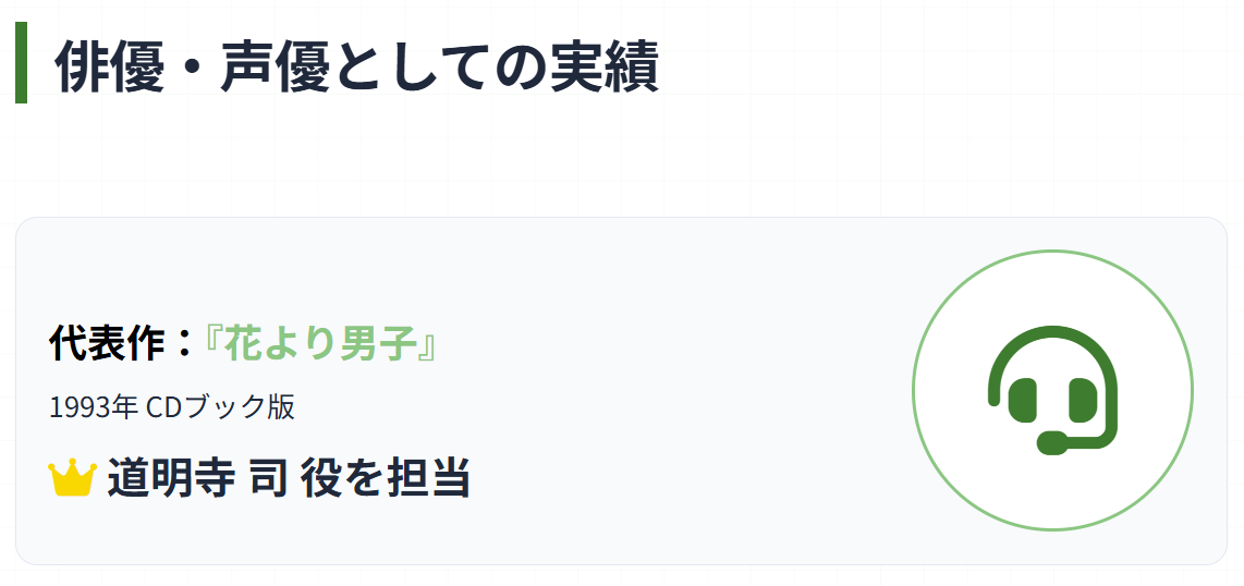 西尾拓美　声優や俳優としての意外な実績