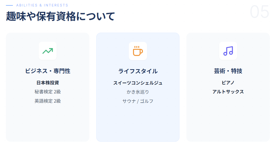 佐田志歩 趣味や保有資格について