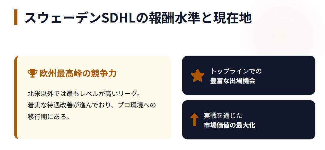 志賀紅音 スウェーデンSDHLの報酬水準と現在地