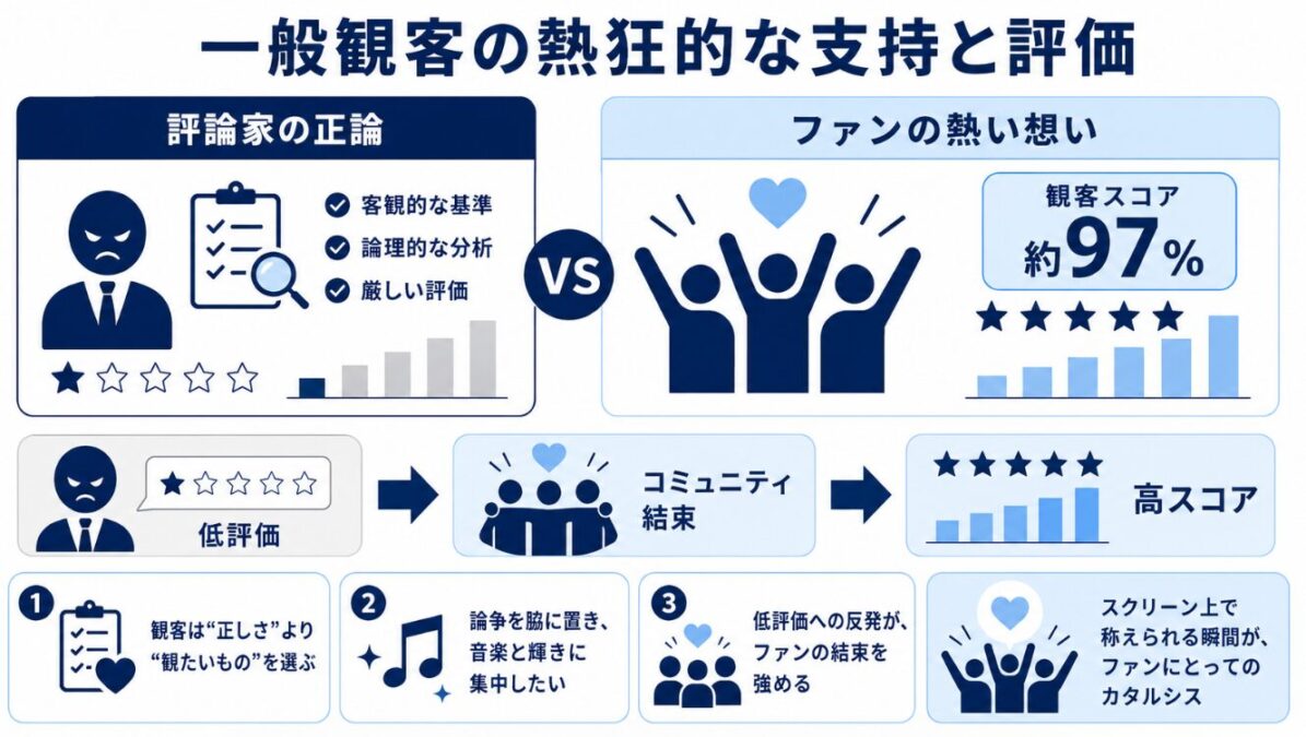 マイケルジャクソン映画の評価がなぜ低いかの背景　一般観客の熱狂的な支持と評価
