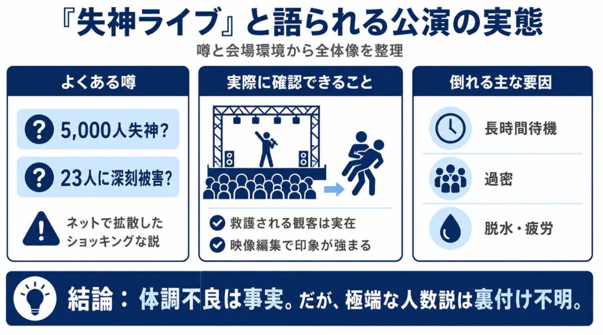 マイケルジャクソンのライブの失神人数の実態