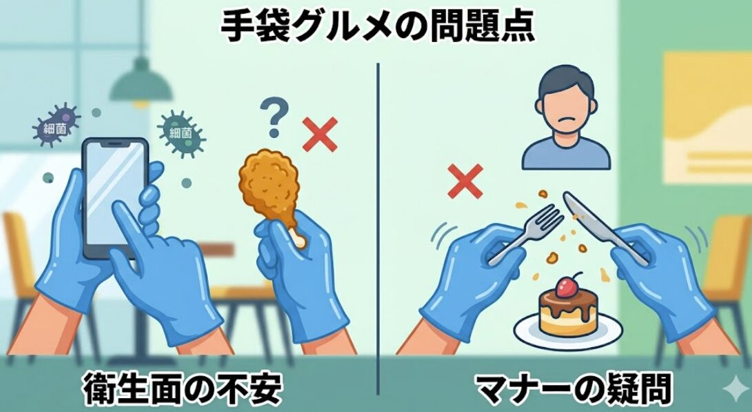 手袋グルメが気持ち悪いと感じる理由！衛生面とマナーを解説２
