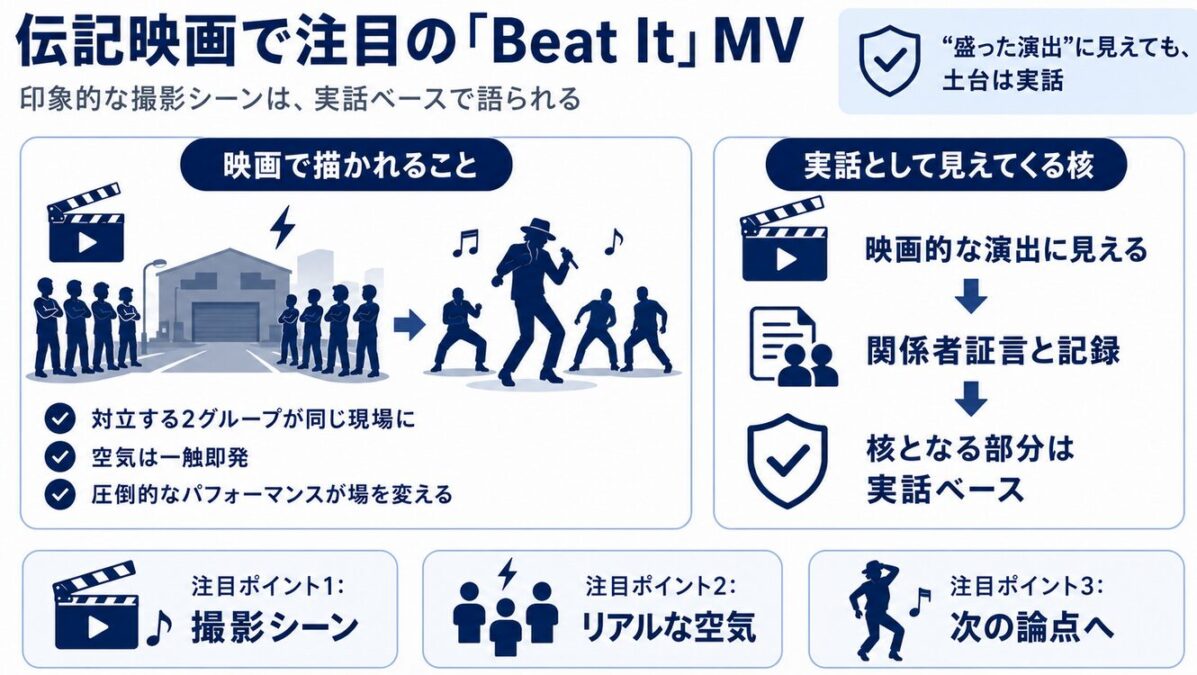 マイケルジャクソンとギャングの実話 映画マイケルで注目のビートイットMV