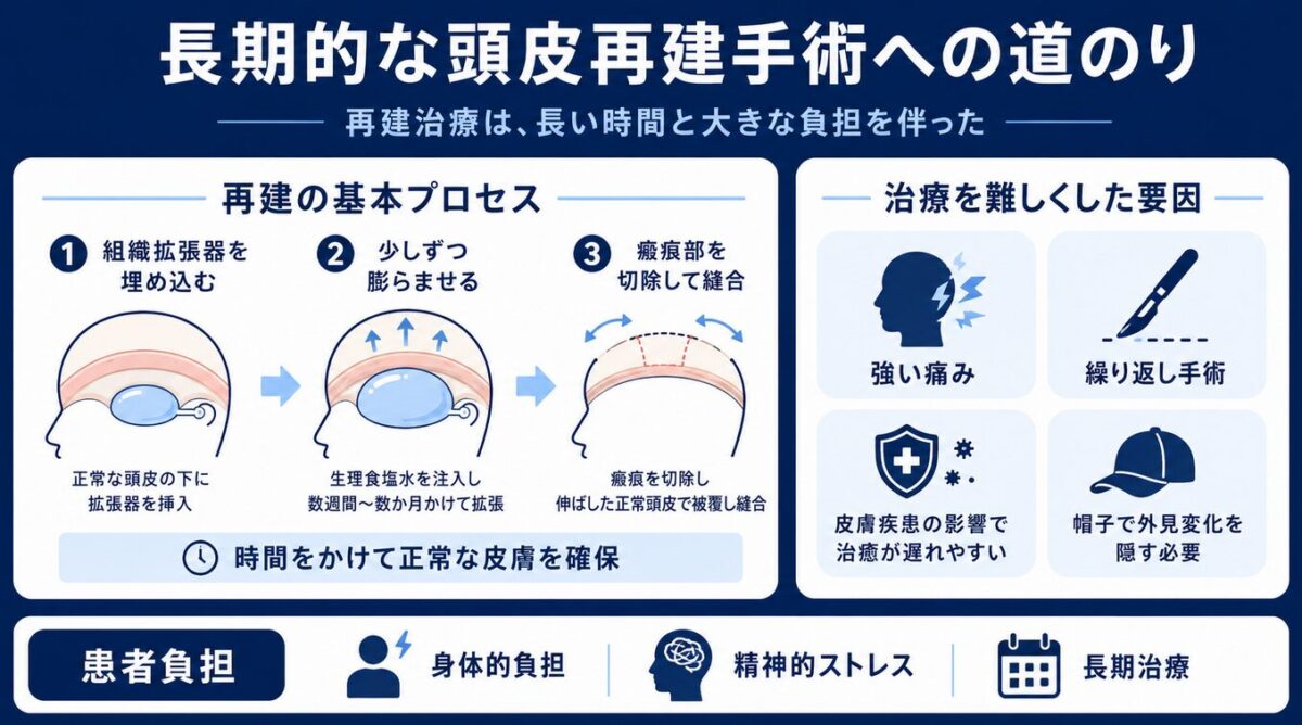 マイケルジャクソン ペプシ やけど 長期的な頭皮再建手術への道のり