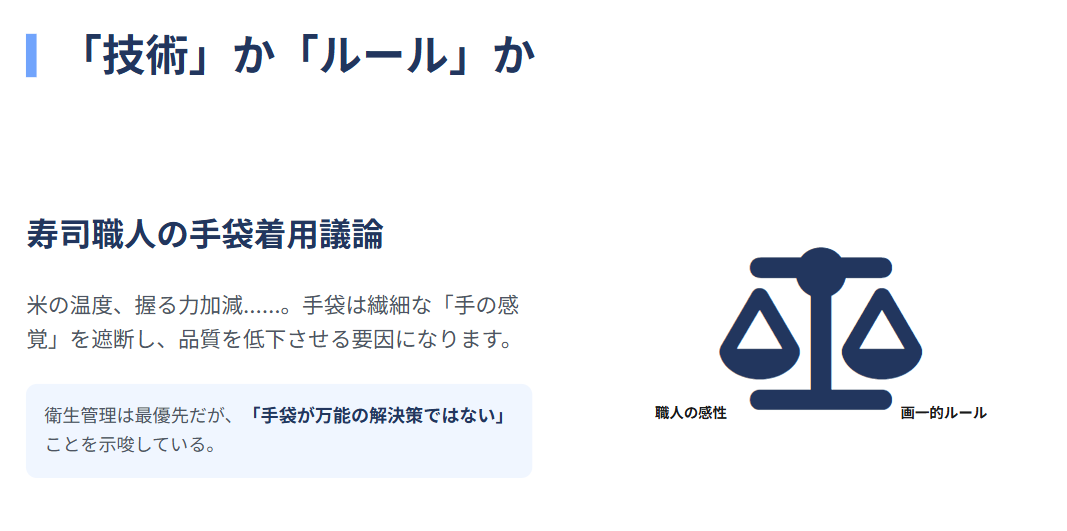 寿司職人の手袋着用議論から見えること