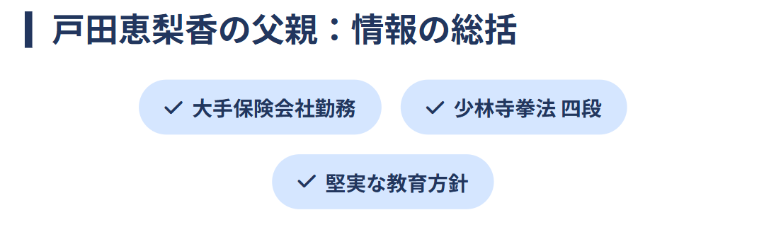 戸田恵梨香の父親の職業まとめ