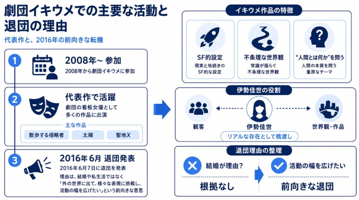 伊勢佳世　劇団イキウメでの主要な活動と退団の理由