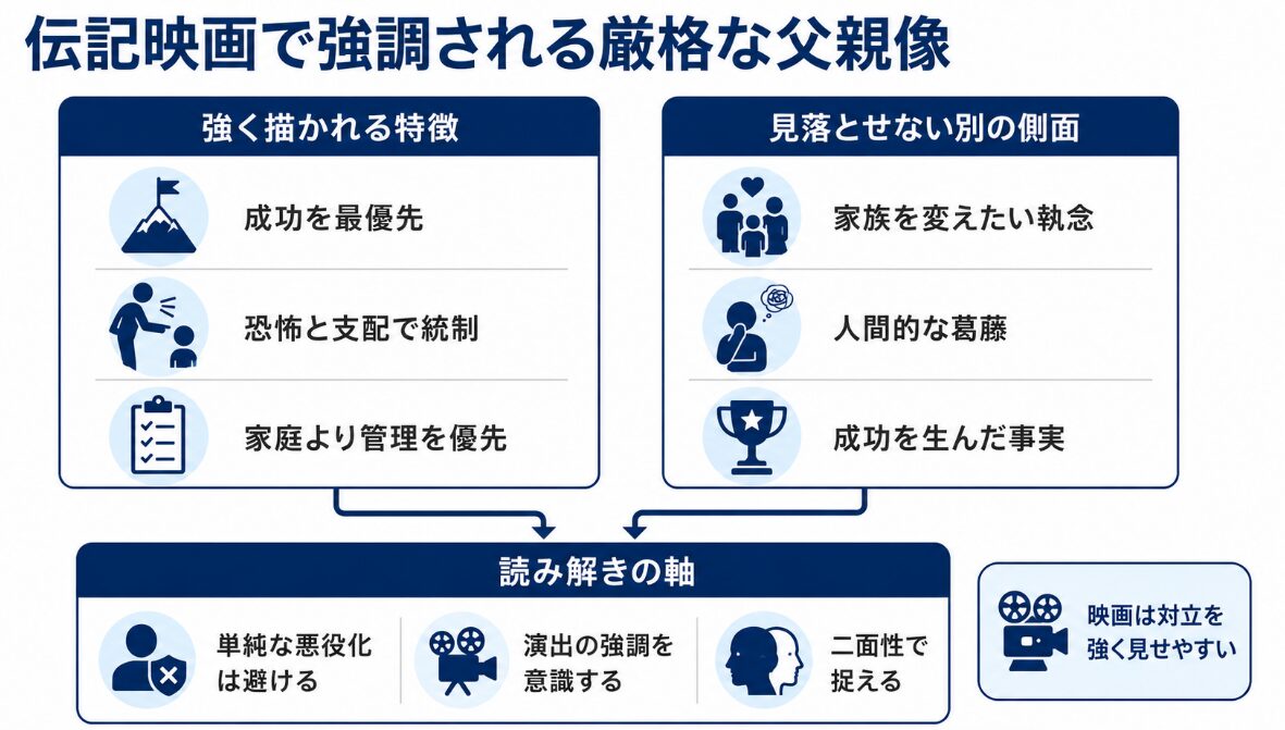 映画マイケルでの厳格な父親像