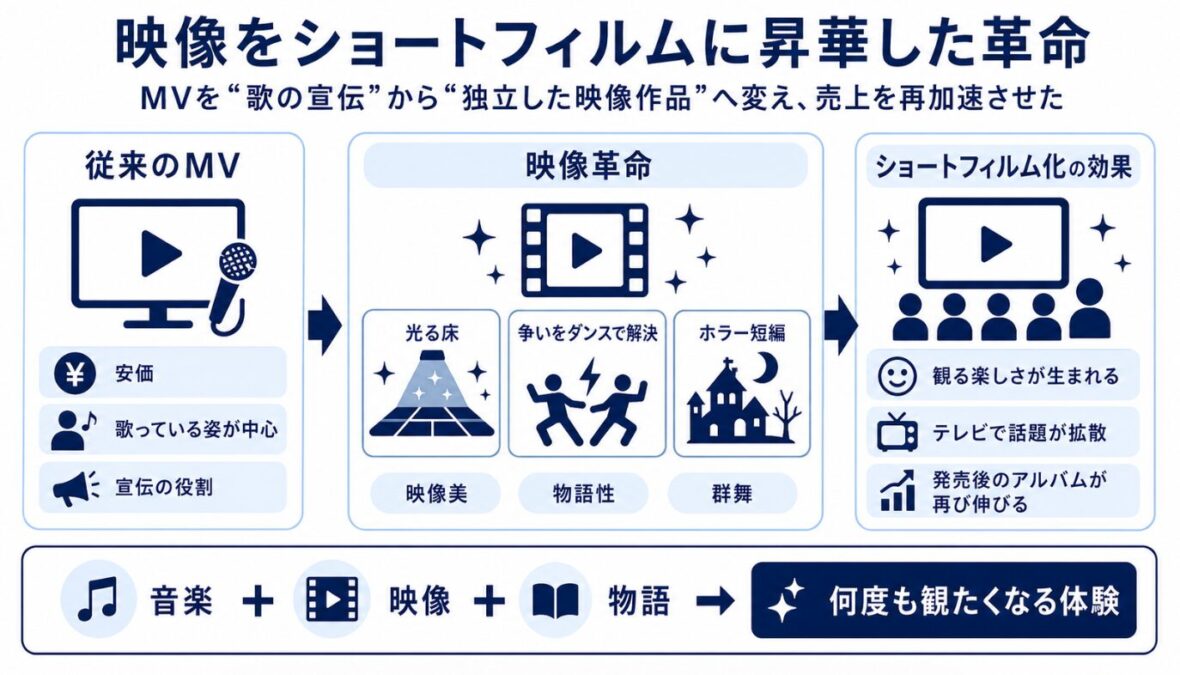 マイケルジャクソンのスリラーはなぜヒットした?映像をショートフィルムに昇華した革命