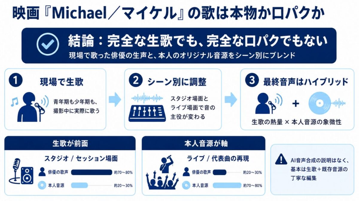 映画マイケルの歌は本物か口パクか