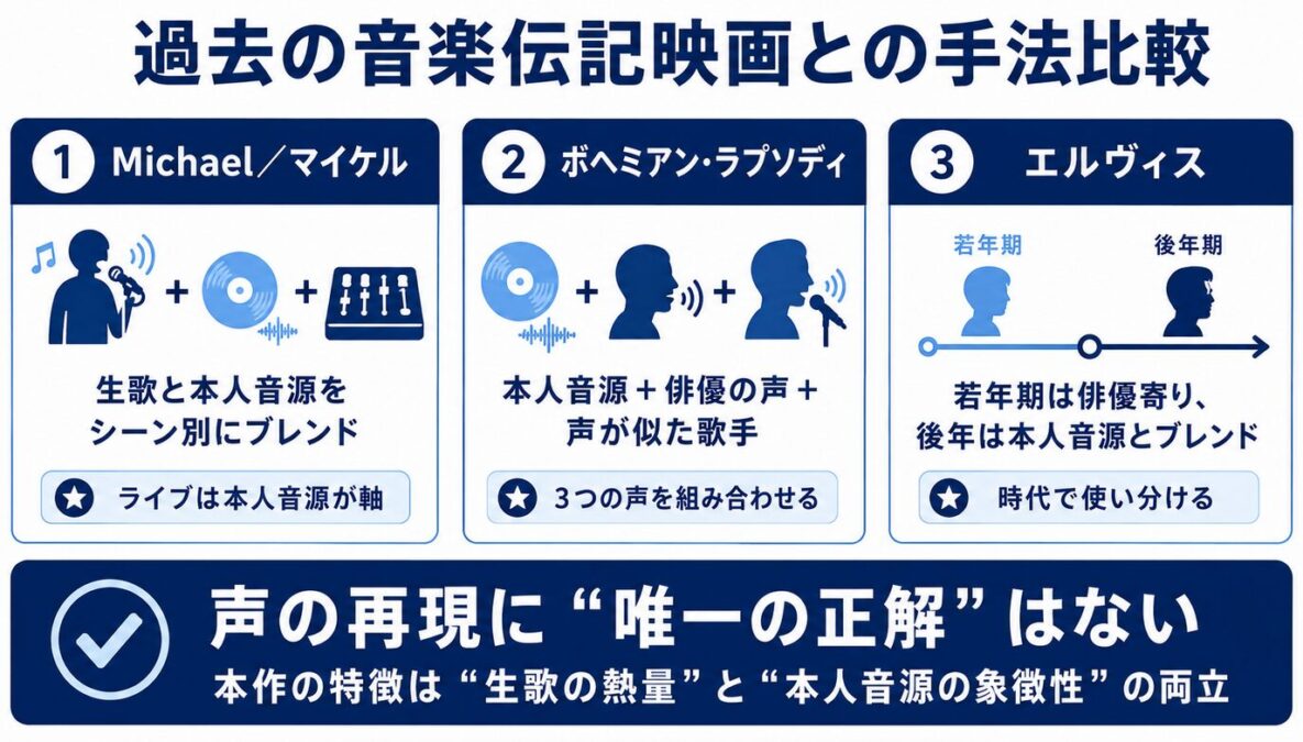 映画マイケルは口パク?生歌?過去の音楽伝記映画との手法比較