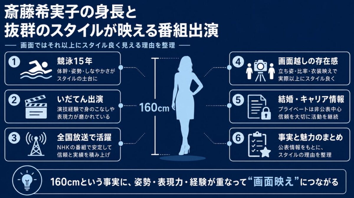 斎藤希実子の身長と抜群のスタイルが映える番組出演