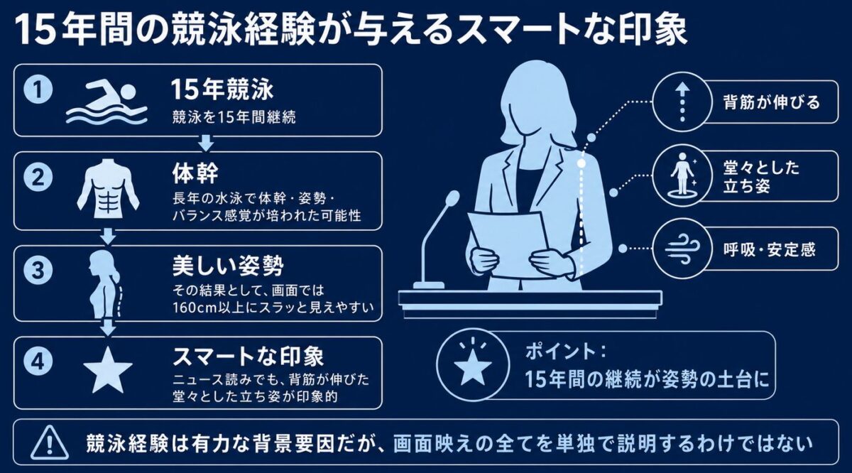 斎藤希実子の身長 15年間の競泳経験が与えるスマートな印象