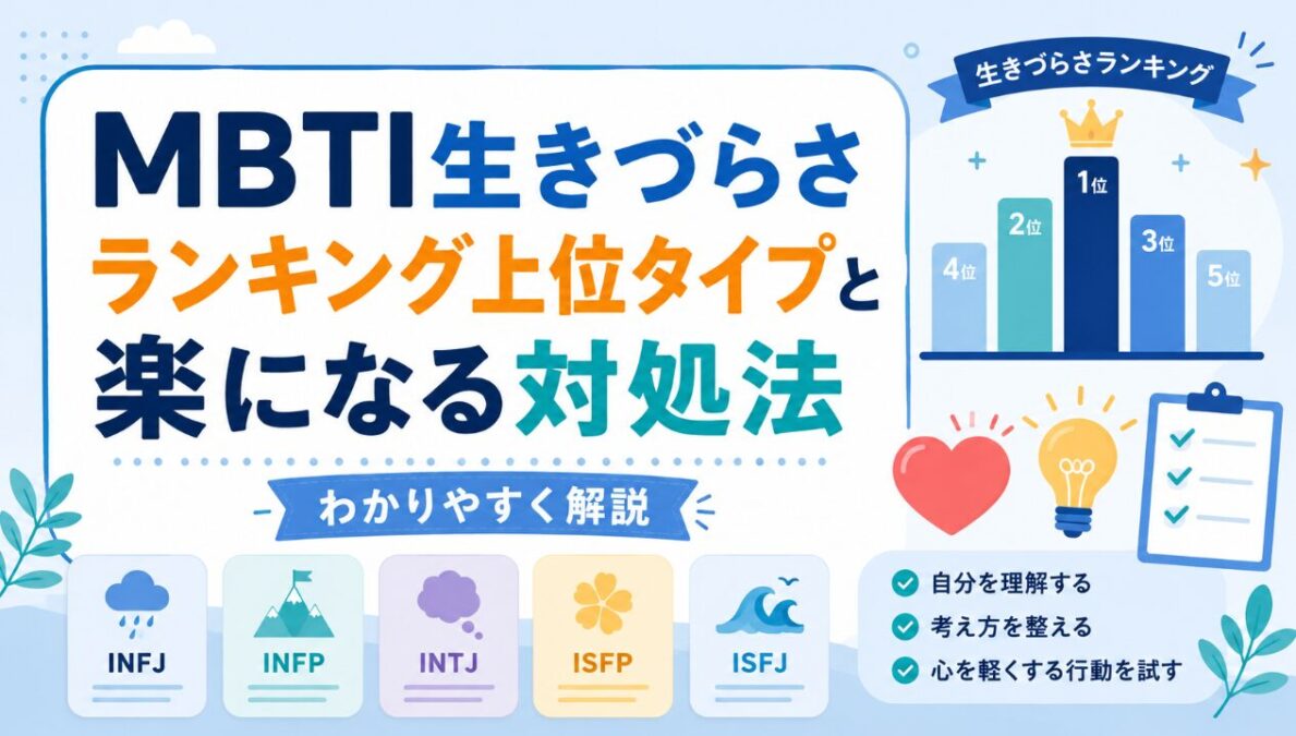 MBTI生きづらさランキング上位タイプと楽になる対処法