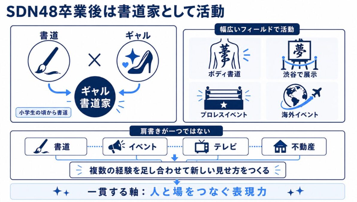 なちゅ　SDN48卒業後は書道家として活動