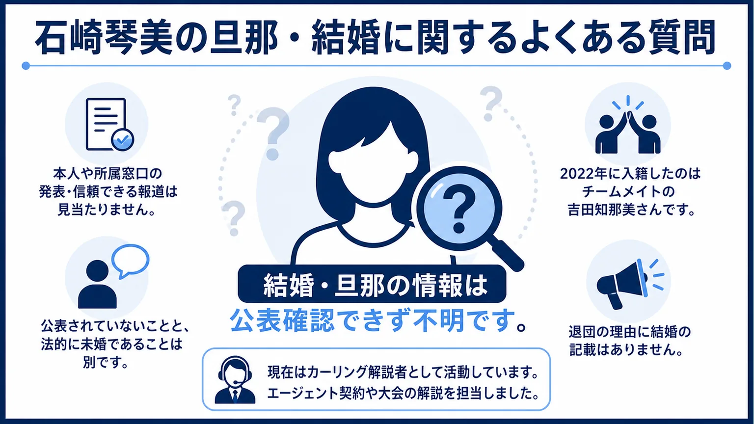 石崎琴美の旦那・結婚に関するよくある質問