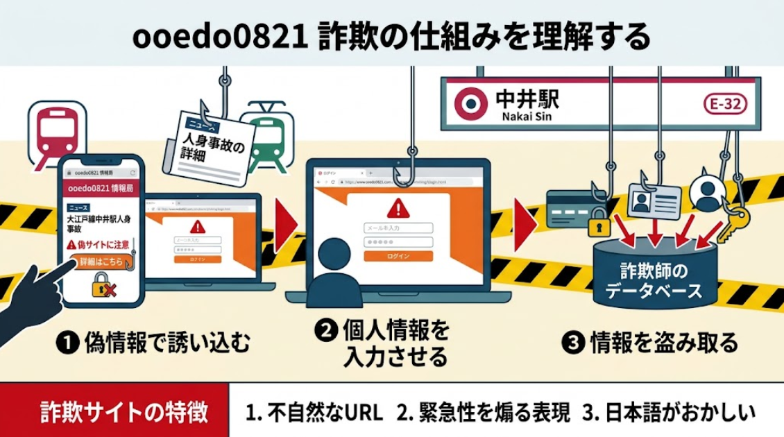 ooedo0821、大江戸線中井駅人身事故の詐欺サイトに注意