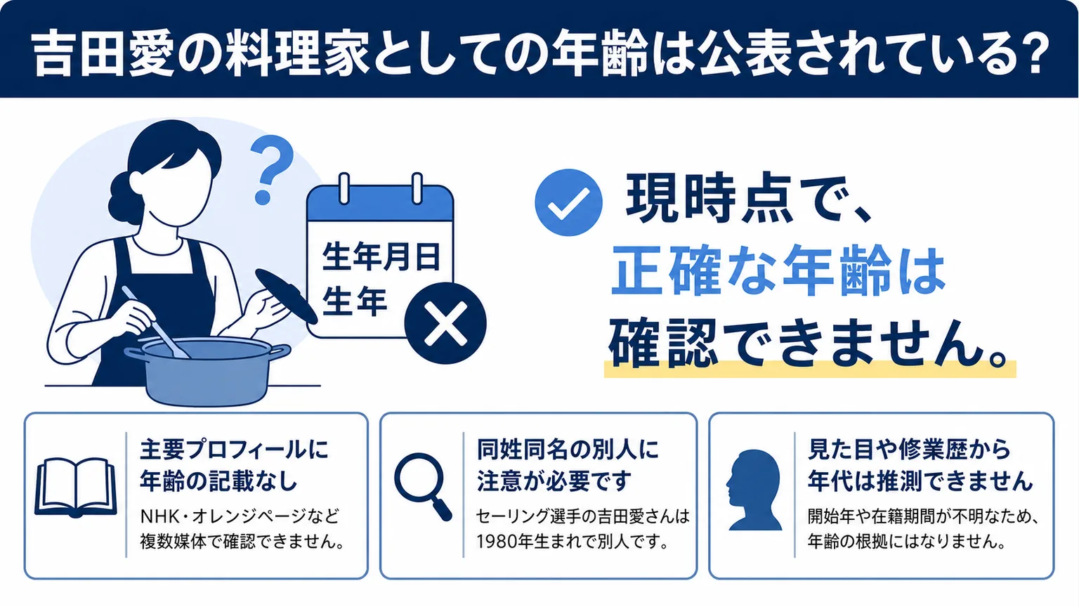 料理家の吉田愛の年齢は公表されている？