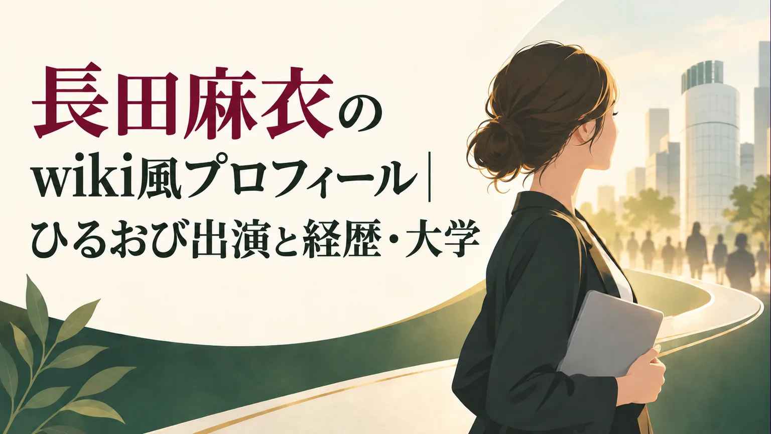 長田麻衣さんの公表プロフィールと経歴を表す抽象イラスト