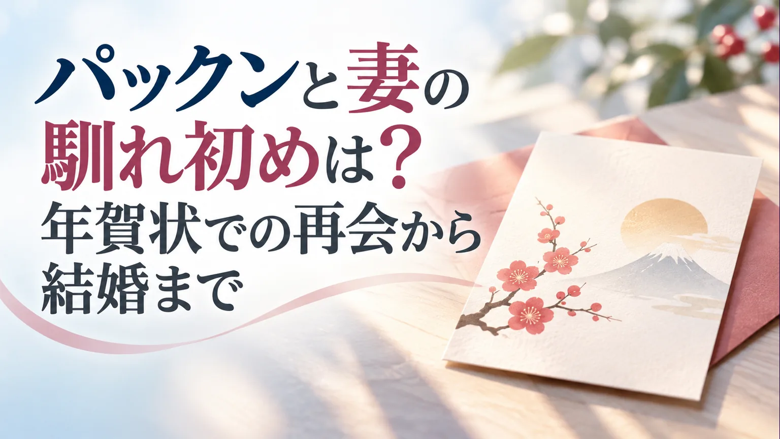 パックンと妻の出会いから年賀状での再会、結婚までを紹介するイメージ